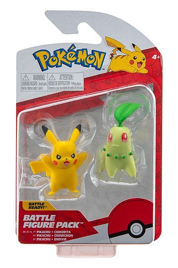 Pokémon: Battle Feature Action Figures - Pikachu & Chikorita - 5cm