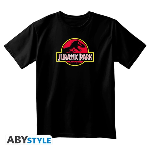 Jurassic Park - Logo - Unisex Black-Tshirt - Size: Extra Large (XL)