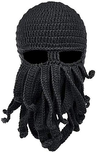 Ski Mask (Elefanthue) - Cthulhu/Octopus/Blæksprutte - Black - Onesize