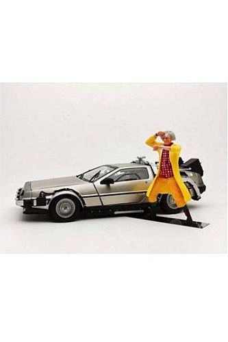 Back to the Future II - 1/18 Diecast Model - 1983 DeLorean with Dr. Emmett Brown Figure