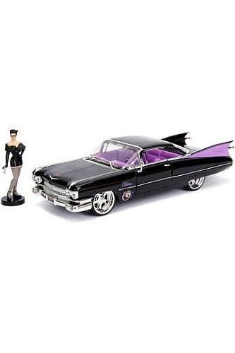 DC - Bombshells Diecast Model Hollywood Rides 1/24 - 1959 Cadillac with Catwoman Figure