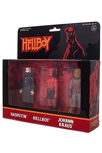 Hellboy ReAction - Action Figure 3-Pack Pack B - Hellboy w/o horns, Rasputin, Johann Kraus 10cm