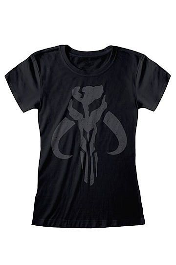 Star Wars: The Mandalorian - Ladies T-Shirt Distressed Crest - Size: Small (S)