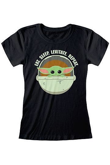 Star Wars: The Mandalorian - Ladies T-Shirt Eat Sleep Levitate - Size: X Large (XL)