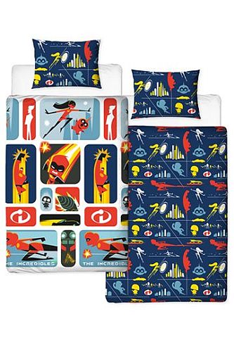 The Incredibles 2 - Duvet Set - Reversible Retro 135 x 200cm / 48 x 74cm