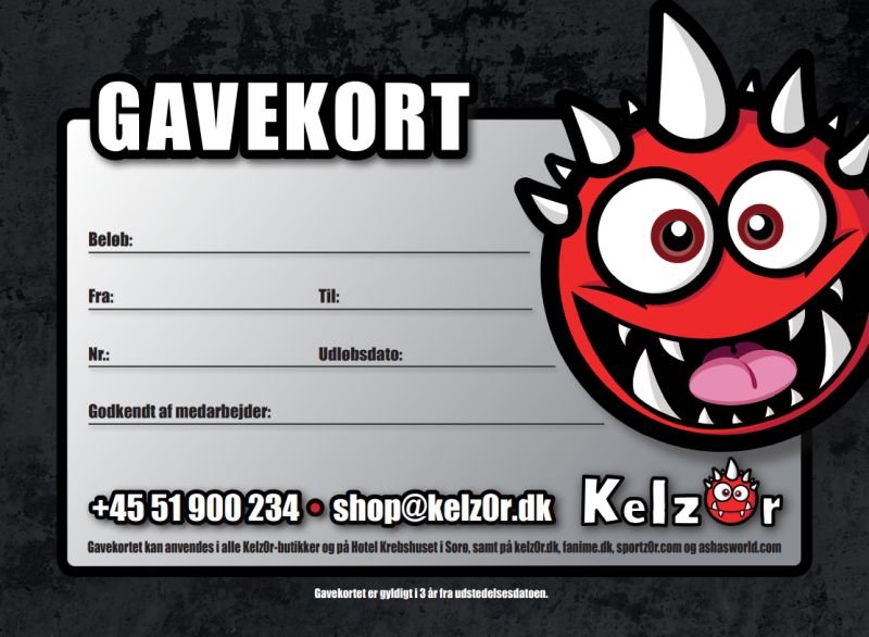 Gavekort - Kelz0r.dk/Krebshuset (Værdien kan ændres inde i produktet)