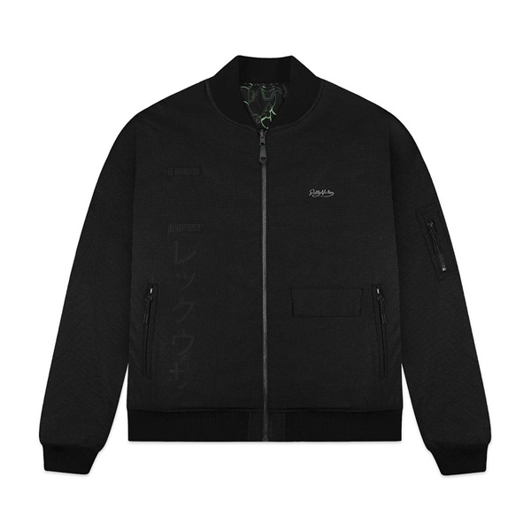 Pokémon x Dolly Noire: Rayquaza Pattern - Pokémon Center Black Bomber Jacket - Size: X-Small (XS)