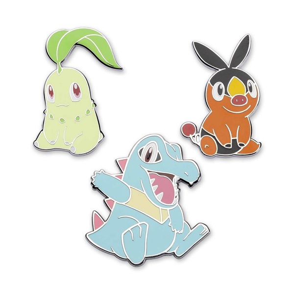 Pokémon - Chikorita, Tepig & Totodile - Pokémon Center Pin Badge 3-Pack