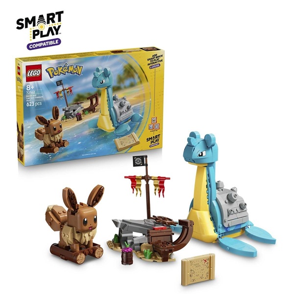 LEGO - Pokémon: SMART Play: Eevee and Lapras’s Treasure Hunt - Pokémon Center Model Building Kit