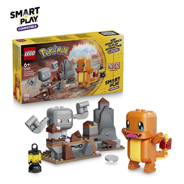 LEGO - Pokémon: SMART Play: Charmander and Geodude’s Cavern Clash - Pokémon Center Model Building Kit