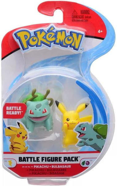 Pokémon: Battle Action Figures - Pikachu & Bulbasaur - 5-8cm