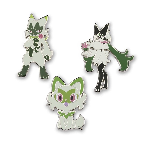 Pokémon - Sprigatito, Floragato & Meowscarada - Pokémon Center Pins Badges 3-Pack