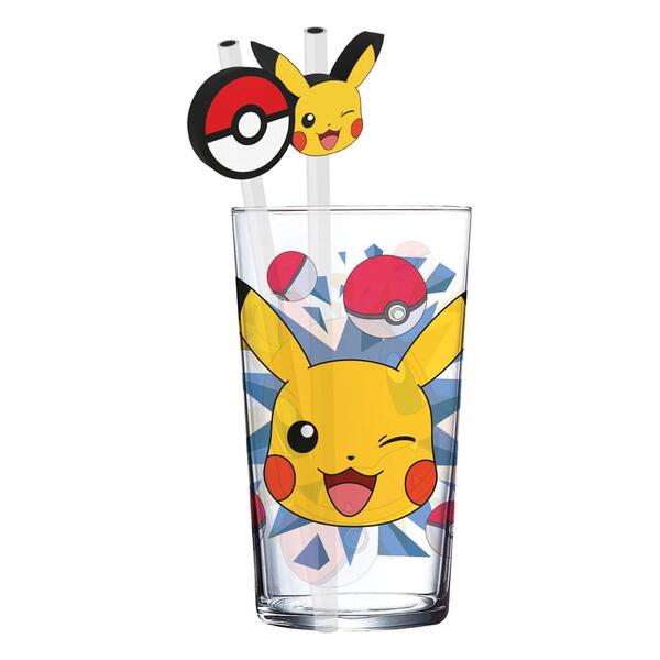 Pokémon: Pikachu - Glass Tumbler with Straws 485ml