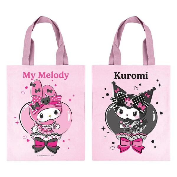 Sanrio: Pink Black Party Series - Kuromi & My Melody - Tote Bag 43cm