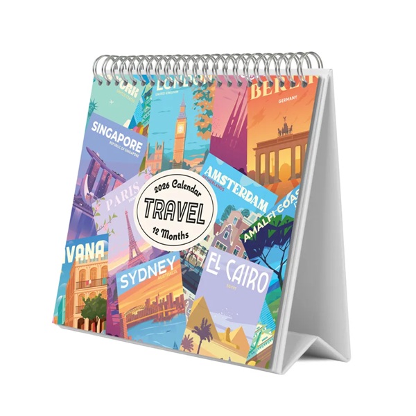 Calendar: Travel - Desk Easel Calendar 2026