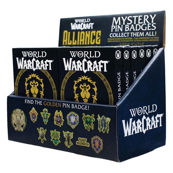 Fanattik - World of Warcraft - Alliance Mystery Pin Badge Blind Box - Display (12 Blind Box)