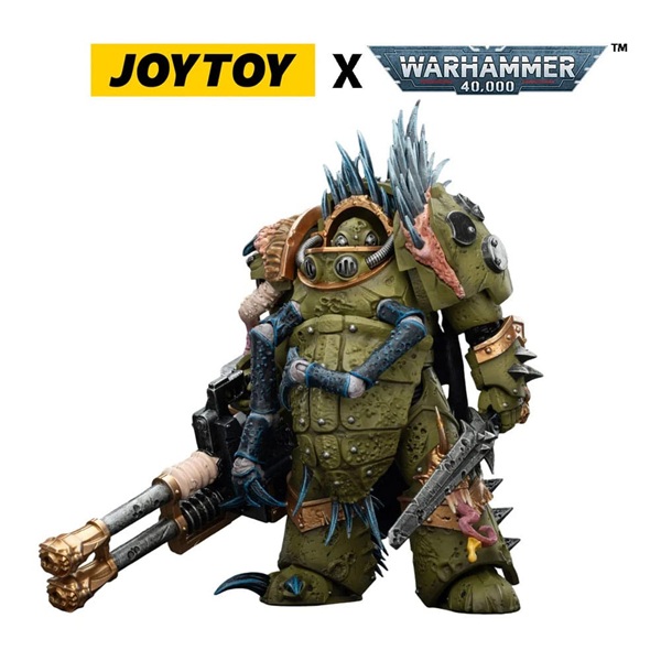 Joytoy - Warhammer 40,000 (40k): Death Guard Blightlord Terminator 1 with Reaper Autocannon and Bubotic Blades - Action Figure 14cm
