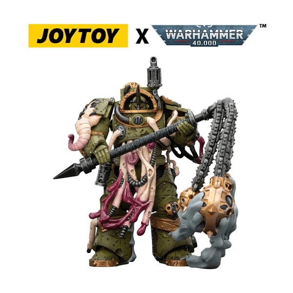 Joytoy - Warhammer 40,000 (40k): Death Guard Blightlord Terminator 2 with Flail of Corruption - Action Figure 14cm