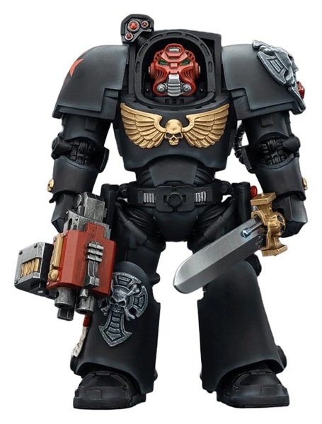 Joytoy - Warhammer 40,000 (40k): Black Templars Terminator 1 with Power Sword and Storm Bolter - Action Figure 14cm