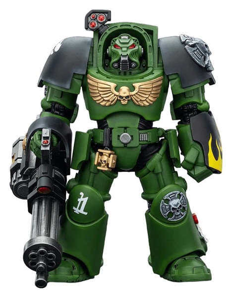 Joytoy - Warhammer 40,000 (40k): Salamanders Terminator 3 with Power Fist and Assault Cannon - Action Figure 14cm