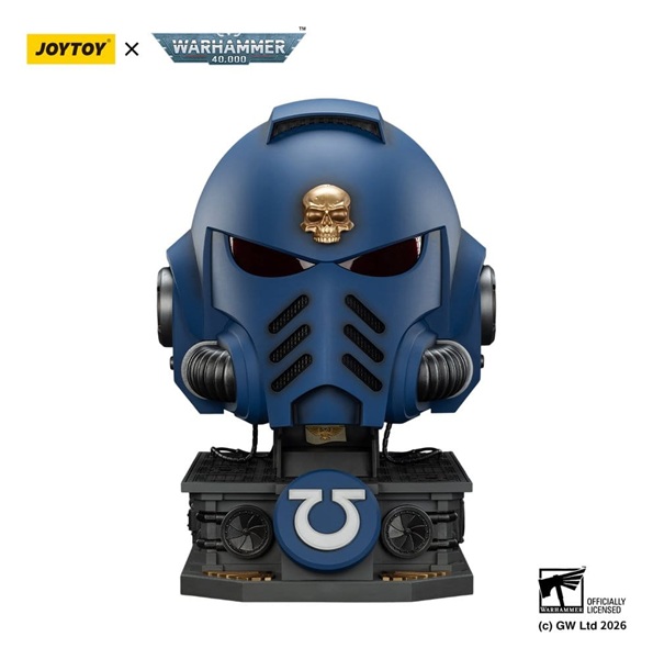 Joytoy - Warhammer 40,000 (40k): Ultramarines Captain MkX Helmet & Display Stand 44cm