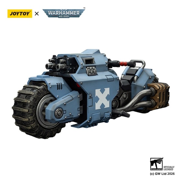 Joytoy - Warhammer 40,000 (40k): Space Wolves Raider-pattern Combat Bike with Twin-Linked Bolt Rifles - Action Figure 22cm