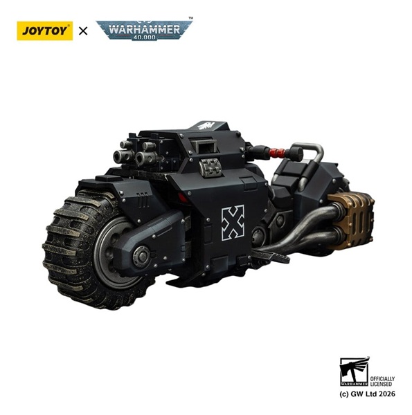 Joytoy - Warhammer 40,000 (40k): Raven Guard Raider-pattern Combat Bike with Twin-Linked Bolt Rifles - Action Figure 22cm