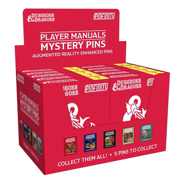 Pinfinity - D&D Dungeons And Dragons - Blind Box Mystery - Mystery Player Manuel Pin Badge - Display (10 Blind Box)